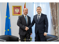 CEO of NADA Austria Michael Cepic and Deputy Prime Minister and Minister of Sports and Youth, Dragoslav &#166;&#263;eki&#263;, shaking hands